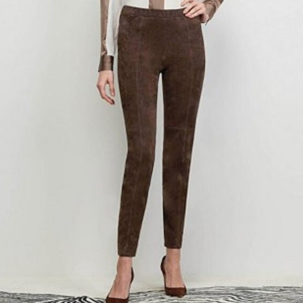 Carlisle Chocolate Suede Skinny Ankle Pants $995